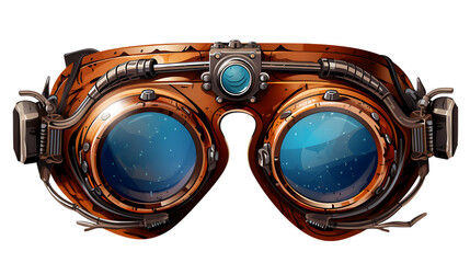 Steampunk Goggles Isolated on Transparent or White Background, PNG - obrazy, fototapety, plakaty