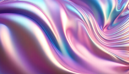 Fototapeta premium Abstract background of big waves of shiny iridescent pearls