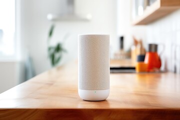 Naklejka premium voice-assisted speaker on white table