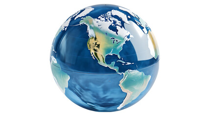 Globe with North America Isolated on Transparent or White Background, PNG - obrazy, fototapety, plakaty