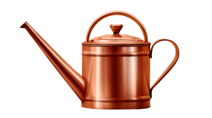 Copper Watering Can Isolated on Transparent or White Background, PNG