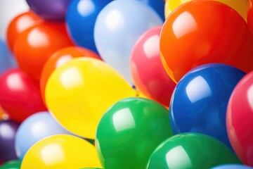 multiple similar colored balloons clustered together