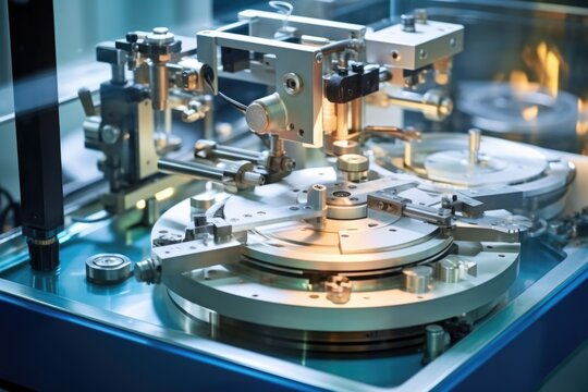 watchmaking machine in a clean and brightly lit facility