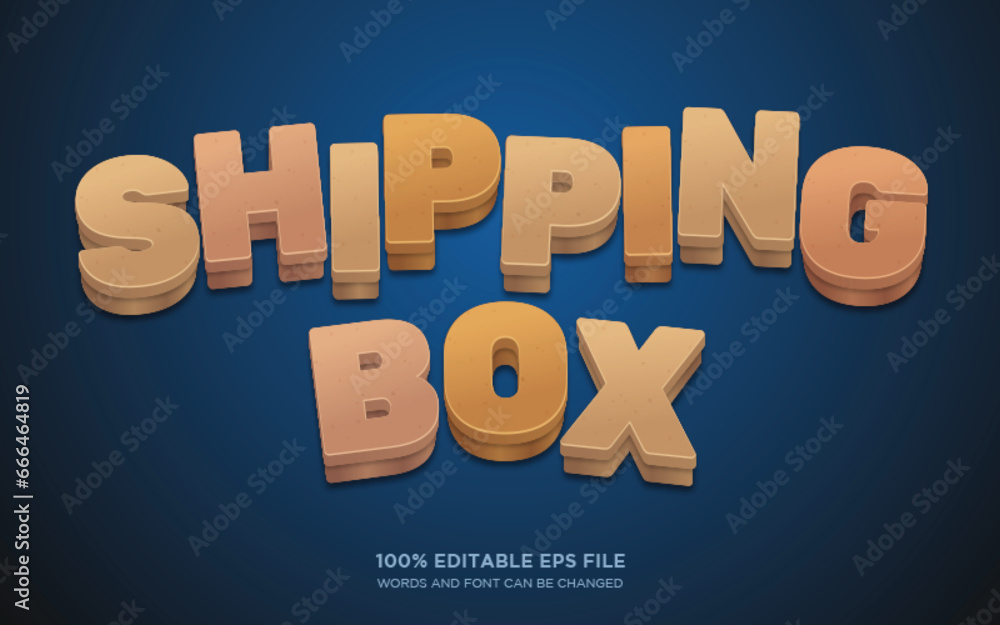 Poster shipping box 3d editable text style effect