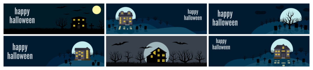 Set of Halloween backgrounds