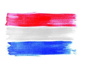 Fahne Niederlande unordentlich gemalt mit einem Pinsel