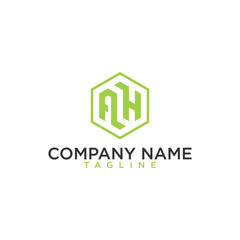 Geometric letter ah, logo design. Modern luxury intial logo vector.