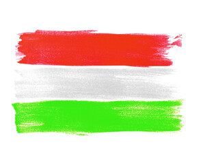 Fahne Ungarn unordentlich gemalt mit einem Pinsel