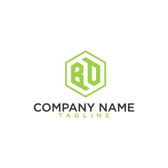 Geometric letter bd, logo design. Modern luxury intial logo vector.