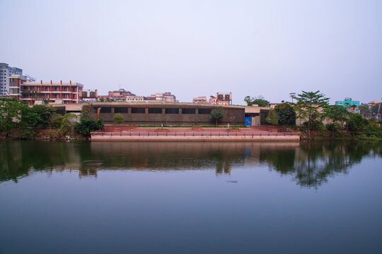 Beautiful Landscape view of Rasel Park Lake in Narayanganj City, Bangladesh