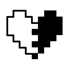 Obraz premium love 8-bit icon logo design vector template illustration