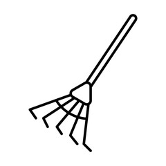 leaf rake icon logo design vector template illustration