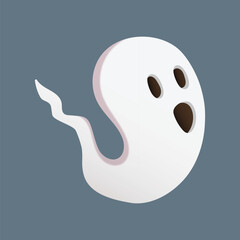 Vector cute ghost flying for halloween