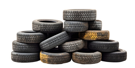 Fototapeta na wymiar Tires Stacked Up Isolated on white Background