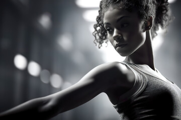 Beautiful woman doing yoga in a studio
