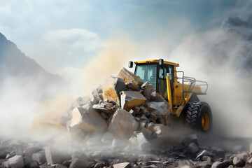 Machine earth yellow tractor mover bulldozer heavy machinery industrial vehicle construction work equipment