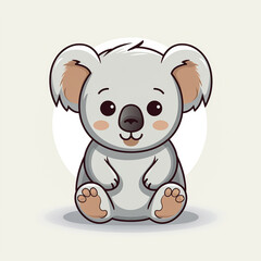 2d cute cartoon kangaroo animal, 2d cartoon with sharp outlines on White Background