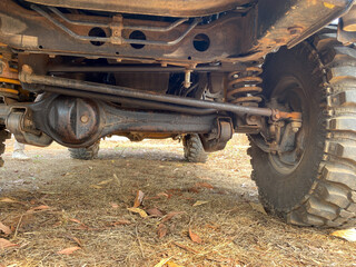 4x4 Jeep bottom view from below