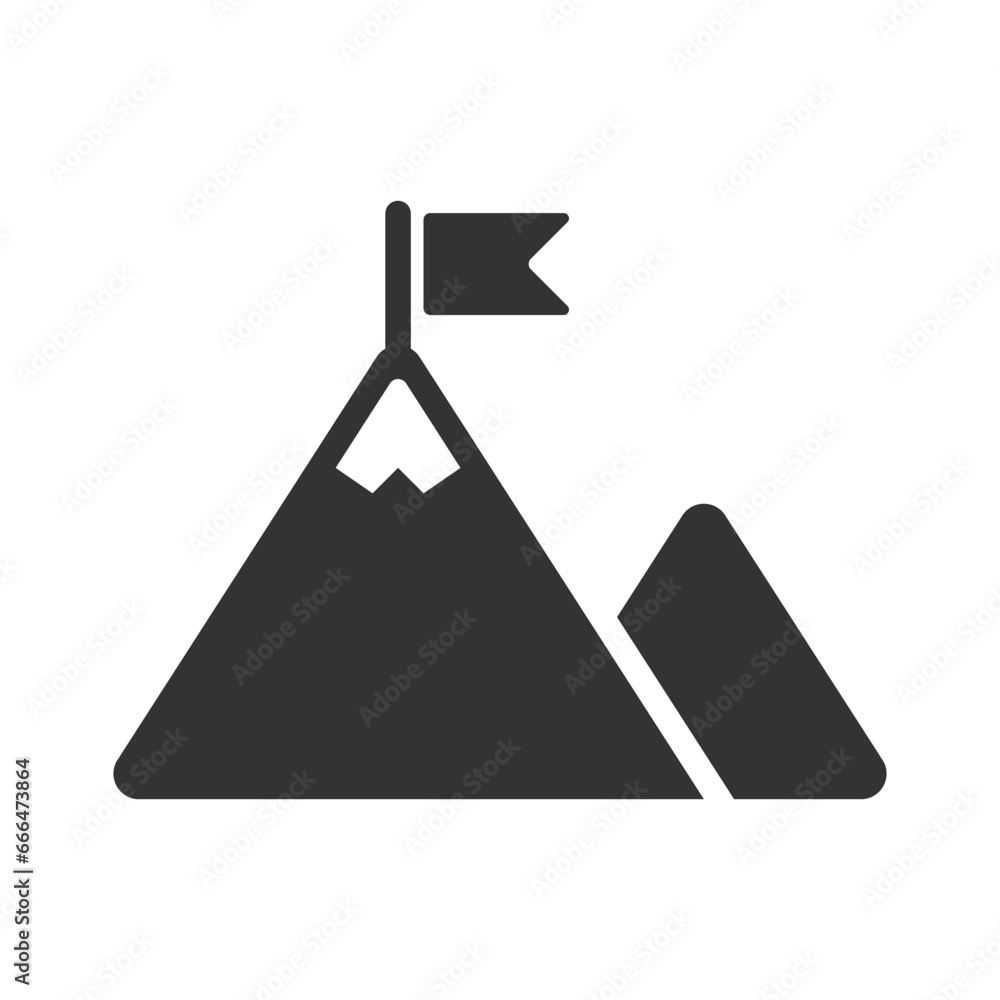 Poster mountain peak glyph vector icon isolated. mountain peak stock vector icon for web, mobile app and ui