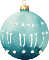 Childishly drawn cute watercolor christmas balls on white background