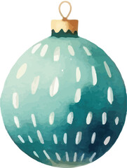 Childishly drawn cute watercolor christmas balls on white background
