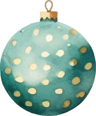 Childishly drawn cute watercolor christmas balls on white background