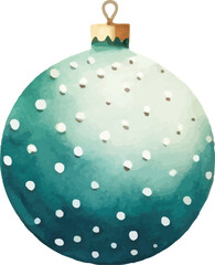 Childishly drawn cute watercolor christmas balls on white background