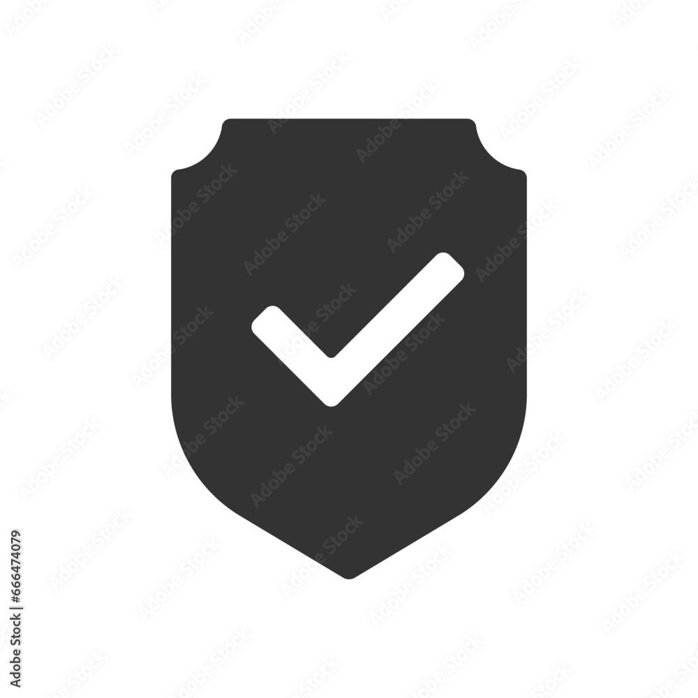 Poster Shield glyph vector icon isolated. Shield stock vector icon for web, mobile app and ui design