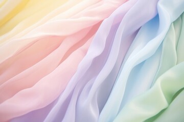 detail shot of pastel chiffon cloth waving in wind