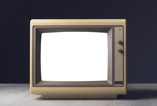Vintage outdated computer monitor close-up