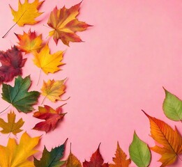 Autumn Leaves Pink Background