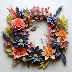 Wild Flowers Lying Circle , Hd , On White Background 