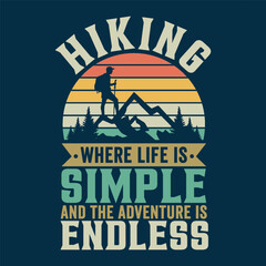 Premium vintage Camping-Hiking t-shirt