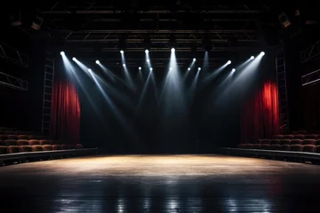 Fotobehang empty theater stage illuminated by spotlights © Alfazet Chronicles