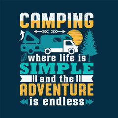 Retro Vintage Camping-Hiking t-shirt for outdoors