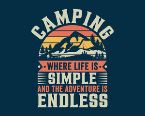 Trendy Camping-Hiking t-shirt Design for travellers