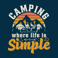 Trendy Camping-Hiking t-shirt Design for travellers