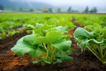 vibrant pumpkin patch with morning dew