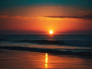 Fototapeta premium Great sunset over the sea