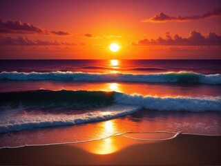 Fototapeta na wymiar Great sunset over the sea