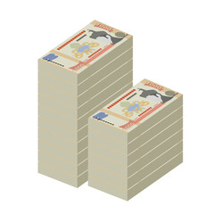 Bhutanese Ngultrum Vector Illustration. Bhutan money set bundle banknotes. Paper money 1000 BTN. Flat style. Isolated on white background. Simple minimal design.
