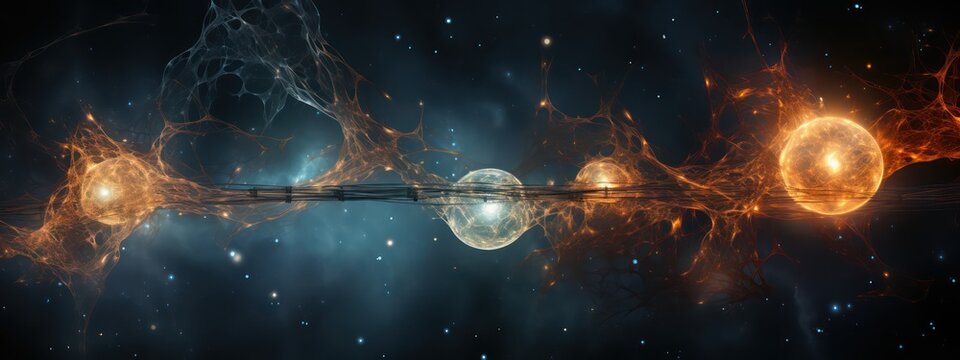 Neuron, futuristic, scientific image for backgrounds, wallpapers, banners and design. Art