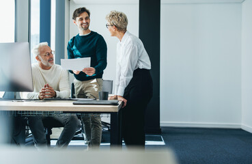 Professional entrepreneurs working together to achieve success in their company