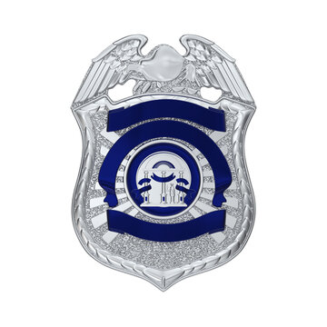 Police badge 3D render for mockup