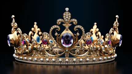 Fotobehang Gold crown with gems © Fauzia