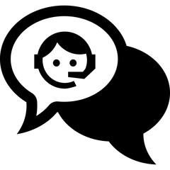 person with speech bubbles