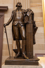 Bronze statue of George Washington in the US Capitol, Washington DC, United States