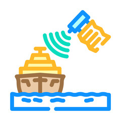 marine satellite communication color icon vector. marine satellite communication sign. isolated symbol illustration
