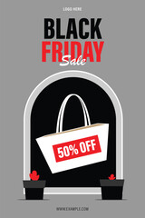 modern black friday discount promo ads banner poster layout template vector design