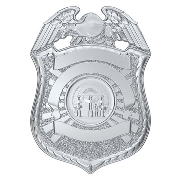 Police badge 3D render for mockup